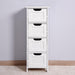 White Bathroom Storage Cabinet, Freestanding Cabinet with Drawers - DTYStore