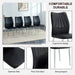6 black dining chairs. Modern chairs from the Middle Ages. Made of PU material cushion and silver metal legs. Suitable for restaurants and living rooms - DTYStore