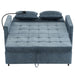 56.9" Loveseat Sofa Pull-out Sofa Bed Sleeper Sofa with a Reversible Backrest Cushion, Side Pockets, Two USB Ports and a Phone Holder for Living Room, Blue - DTYStore