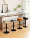 Round Storage Bar Stool Set of 2, Grey Linen Height Adjustable Barstool, 360°Counter Height Swivel Stool, Armless Bar Chair with Metal Frame for Kitchen Counter Dining Living Room - DTYStore