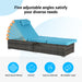 Outdoor Chaise Lounge Chair Set of 2 with Storage Patio Pool Chairs Tanning Lounges for Outside,Beach Rattan Recliners with Adjustable Backrest, Table, Cushion for Poolside Backyard Garden - DTYStore