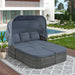 U_STYLE Outdoor Patio Furniture Set Daybed Sunbed with Retractable Canopy Conversation Set Wicker Furniture (As same as WY000281AAE) - DTYStore