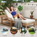 Outdoor Lounge Chairs, 5-Position Chaise Lounge Outdoor, Patio Chaise Lounge with Cushion & Adjustable Backrest, Pool Lounge Chairs for Backyard, Deck, and Lawn, Light Teak - DTYStore