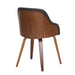 Bacci Mid-Century Modern Dining/Accent Chair in Walnut Wood and Brown Faux Leather by LumiSource - DTYStore