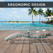 Pool Lounge Chairs Set of 3, Adjustable Aluminum Outdoor Chaise Lounge Chairs with Metal Side Table, All Weather for Deck Lawn Poolside Backyard (Khaiki, 2 Lounge Chair+1 Table) - DTYStore