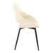 Fabrico Mid-Century Modern Accent/Dining Chair in Black Metal and Cream Faux Leather by LumiSource - Set of 2 - DTYStore