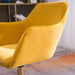 Modern Velvet Fabric Material Adjustable Height 360 Revolving Home Office Chair With Gold Metal Legs And Universal Wheels For Indoor,Yellow - DTYStore