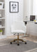 Modern Teddy Fabric Material Adjustable Height 360 Revolving Home Office Chair With Gold Metal Legs And Universal Wheel For Indoor,White - DTYStore