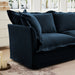 Upholstered Slipcovered Armchair with Ottoman, Deep Seat Armchair W/ Wide Ottoman for Living Room, Armchair Sets with Large Soft Pillows(Set of 2),Chenille Fabric,Blue - DTYStore