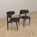 Korbin Black Vegan Leather Dining Chair (Set Of 2) - DTYStore