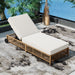 Outdoor Lounge Chair, Patio Chaise Lounge with 5-Position Backrest, Rattan Outdoor Lounge Chair with Cushion and Wheels for Poolside, Backyard, Garden (Natural+Beige) - DTYStore