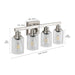 Modern 4-Light Bathroom Vanity Light Fixture - Brushed Nickel Finish with Clear Glass Shades, Perfect for Bathroom, Vanity, and Dressing Area Lighting (No Bulbs) - DTYStore
