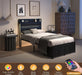 Twin Bed Frames with Headboard, Twin Size Bed Frames with Storage Drawers, Twin Bed, Black Metal Platform Bed Frame, Single Bed Frame, No Box Spring Needed - DTYStore
