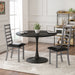 Metal Dining Chairs Set of 2, Steel Legs and PU Leather Seats, High Back Armless Dining Chairs, for Kitchen, Living Room, Grey
