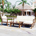 U_Style Multi-person Sofa Set with A Small Table, Suitable for Gardens, Backyards, and Balconies. - DTYStore