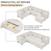 108.6" U-shaped Sectional Sofa Pull out Sofa Bed with Two USB Ports, Two Power Sockets, Three Back Pillows and a Storage Chaise for Living Room, Beige - DTYStore