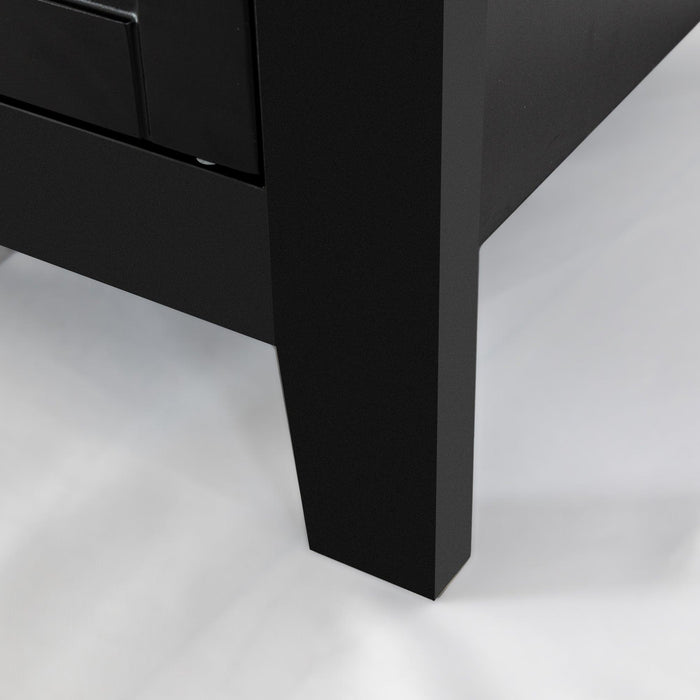Drawer Dresser BAR CABINET side cabinet,buffet sideboard,buffet service counter, solid wood frame,plasticdoor panel,retro shell handle,applicable to dining room, living room, kitchen ,corridor,black - DTYStore