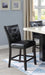 Modern Counter Height Chairs Black Faux Leather Tufted Set of 2 High Chairs Dining Seating - DTYStore