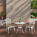 3 Piece Patio Bistro Set Cast Aluminum Bistro Table and Chairs Set of 2 with Umbrella Hole,All Weather Metal Bistro Table Set,Outdoor Patio Furniture Set for Garden with cushion White - DTYStore