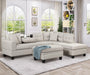 105" Modern Sectional Sofa with Storage Ottoman, L-Shape Couch with 2 Pillows and Cup Holder,Sectional Sofa with Reversible Chaise for Living Room,Light Gray - DTYStore