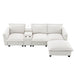 109*57"Modern Sectional Cloud Sofa with Console,USB Charging Port,Reading Light,Cup Holder,4 Seat Chenille Modular Couch,Storable Indoor Funiture for Living Room,Apartment,2 Color - DTYStore