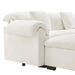 Upholstered Deep Seat Sofa with Fluffy Armrest Pillows and Backrest,Velvet Fabric Single Accent Chair with Ottoman, Both Seat and Ottoman Has Storage Space,Reading Accent Chair Set for Living Room Bed