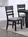 2pc Black Finish Side Chair Gray Fabric Upholstery Seat Ladder Back Contemporary Transitional Style Dining Room Wooden Furniture - DTYStore
