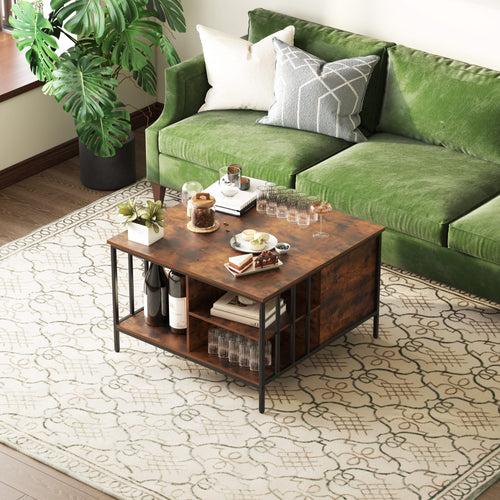 Farmhouse Lift Top Coffee Table with Storage - 31.5' Adjustable Height Living Room Table, Multifunctional Center for Family with Hidden Compartment & 3 Shelves(110lbs Capacity, Easy to Clean) - Image 17