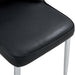 6 modern dining chairs, sleek PU backrest, and silver metal legs bring a comfortable home experience to the kitchen, bedroom, and office.Black PU Chairs with Simple Line Designs On The Backrest. - DTYStore