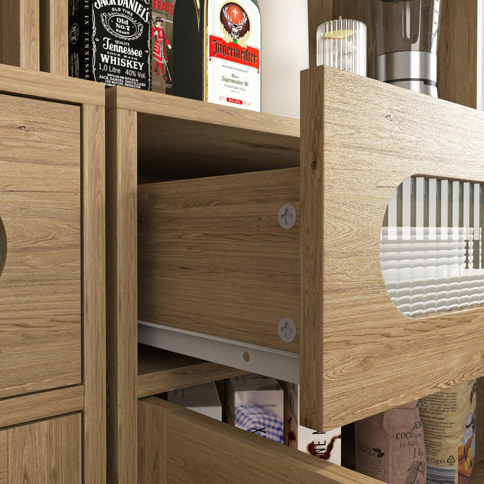 67'' Tall Pantry Buffet Cabinet Freestanding Hutch Cupboard for Home, Kitchen,Tall Freestanding Liquor Cabinet Bar for Kitchen, Dining Room - DTYStore
