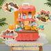 3 in 1 Kids Kitchen Playset, Foldable Play Kitchen Set Converted into Travel Luggage, 36Pcs Play Kitchen Accessories, Pretend Play Toys for Toddlers 3-6 Years Old, Multicolor - DTYStore