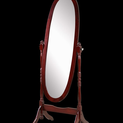 Traditional Queen Anna Style Wood Floor Cheval Mirror, Cherry Finish - Image 4