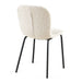 Off White Boucle Dining Chairs Set of 4,Mid-Century Modern Upholstered PU Leather Chairs,for Kitchen Dining Room - DTYStore