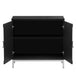 Simple Storage Cabinet Accent Cabinet with Solid Wood Veneer and Metal Leg Frame for Living Room, Entryway, Dining Room (Black) - DTYStore