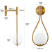 Set of 2 Modern Golden Wall Sconces with Opal Glass Globe, Mid-Century Design, Luxury Wall Lights for Bedroom, Living Room, Hallway (No Bulb) - DTYStore