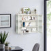 27.56"Glass Doors Modern Two-door Wall Cabinet with Featuring Three-tier Storage for Entryway Living Room Bathroom Dining Room,White - DTYStore