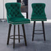 Modern Swivel Bar Stools Velvet Barstools Button Tufted Bar Stools Rivet Trim Bar Stools for Kitchen Island,Bistro, with Metal Pull Ring Sturdy Footrest Large Backrest for Home Bar - DTYStore