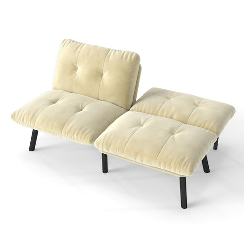 Cream Convertible Folding Modern sofa Bed - Image 5