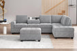 Orisfur. Modern Sectional Sofa with Reversible Chaise, L Shaped Couch Set with Storage Ottoman and Two Cup Holders for Living Room