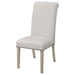 Beige and Pine Upholstered Parsons Dining Chair (Set of 2) - DTYStore
