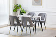 Furniture,Akoya Collection Modern | Contemporary Velvet Upholstered Dining Chair with Nailheads and Gold Tipped Black Metal Legs, Grayï¼ŒSet of 2 - DTYStore