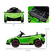 Lamborghini Veneno Licensed Kids Electric Car with Bluetooth, 12V Ride on Car with Butterfly Doors, Remote Control, Suspension System, Horn, Songs, Lights, Green - DTYStore