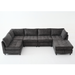 Modular Sectional Couch with Storage Ottoman, U Shaped Sofa, Storage Ottoman,Minimalist ,Convertible Modular Sofa,Chenille ,Upholstered,6 Seat,Living Room, Dark Gray