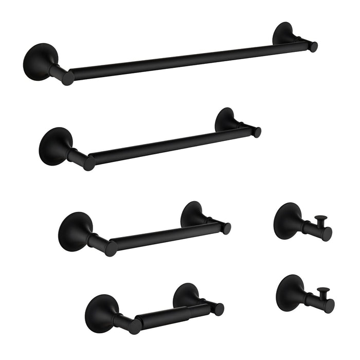 6 Piece Brass Bathroom Towel Rack Set Wall Mount