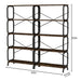 5 Tier Large Book Shelf, Bookcase Home Office Open Bookshelf,Shelves for Living Room, Office Shelf,Vintage Industrial Style Bookshelf with Metal Frame,Rustic Brown - DTYStore