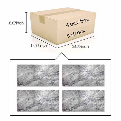 12*24 Carrara Marble, Gray Marble, Natural Marble, For Wall and Floor, Polished Marble Tile, 1 Box 4 pcs - Image 4