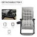 Outsunny Zero Gravity Chair, Folding Reclining Lounge Chair with Padded Cushion, Side Tray for Indoor and Outdoor, Supports up to 264lbs, Gray - DTYStore