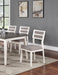 Beautiful Unique Set of 2 Side Chairs White And Grey Kitchen Dining Room Furniture Ladder back Design Chairs Cushion Upholstered - DTYStore