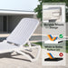 Outdoor Chaise Lounge, Pool Lounge Chair Plastic Adjustable Recliner in-Pool Lounger Tanning Lounge Chair for in-Pool, Beach, Poolside, Lawn, White - DTYStore