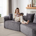 Modern Upholstered Oversized Sectional Sofa, 114-Inch Chenille 4-Seater Extra Deep & Wide Seat Curved Cloud Couch with 4 Throw Pillows, Free Combination Sofa Couch for Living Room,Bedroom